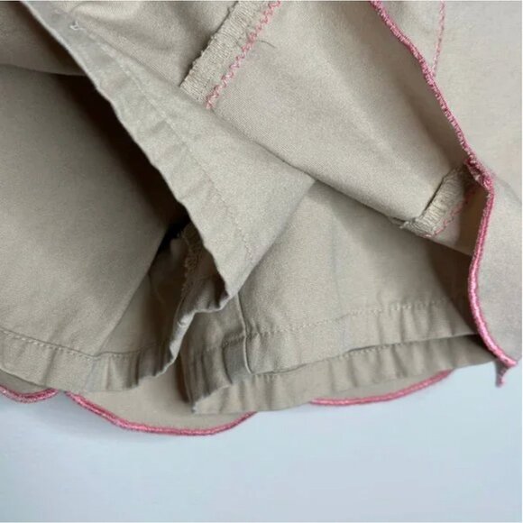 Gymboree Scalloped Hem Tan Skort with Lemon Details and Pink Piping Size 6 - Picture 4 of 5